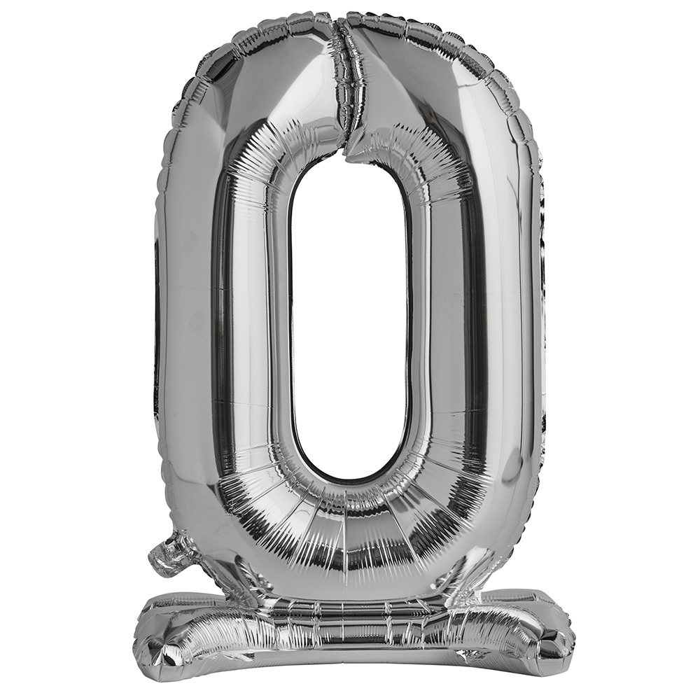 Wilko 30inch 0 Silver Foil Air Filled Balloon Image 1