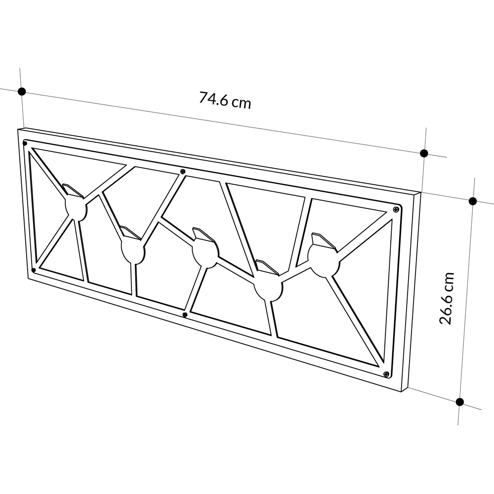 Decortie Trace Sapphire Oak Wall Hanger with Geometric Metal Hooks Image 7