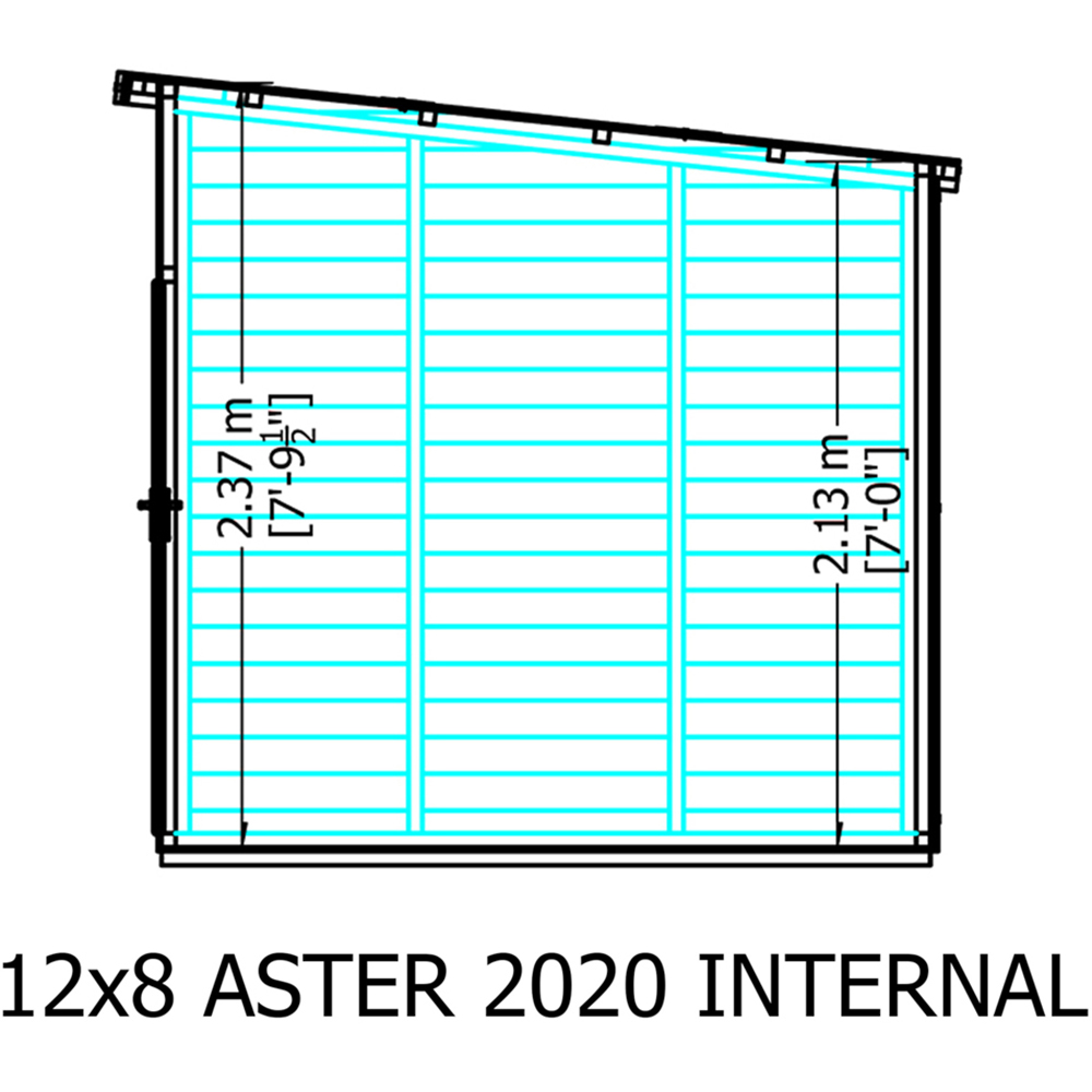 Shire Aster 12 x 8ft Shiplap Right Hand Storage Pent Summerhouse Image 8