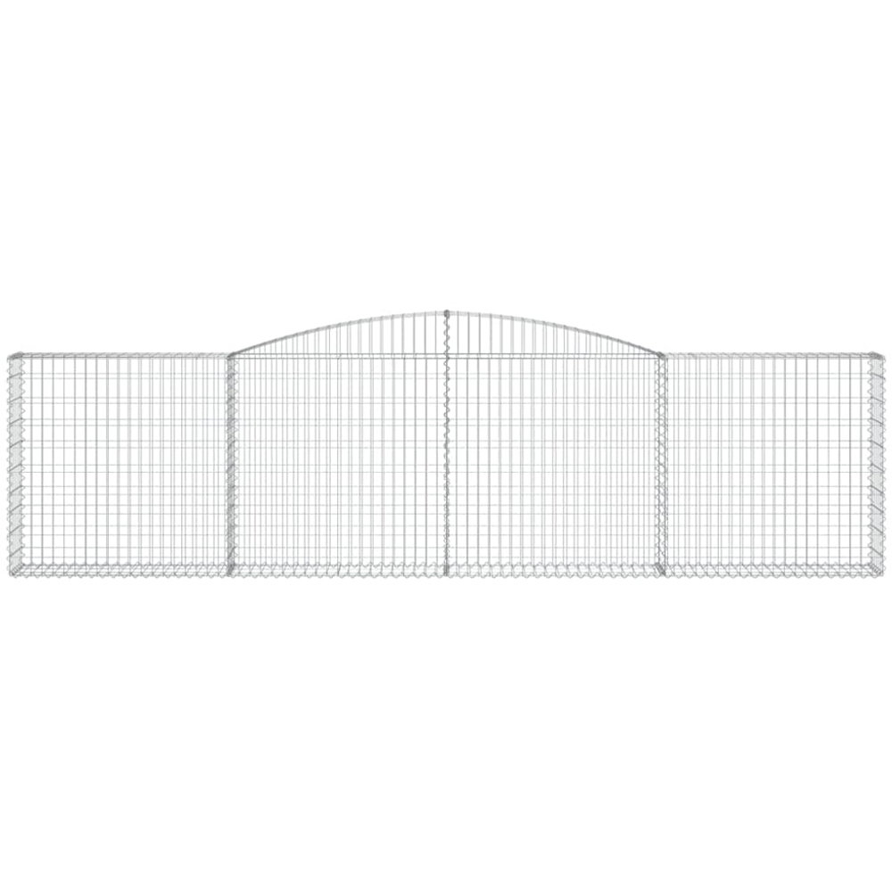 vidaXL Silver Galvanised Iron Arched Gabion Basket 400 x 30 x 100/120cm 2 Pack Image 2