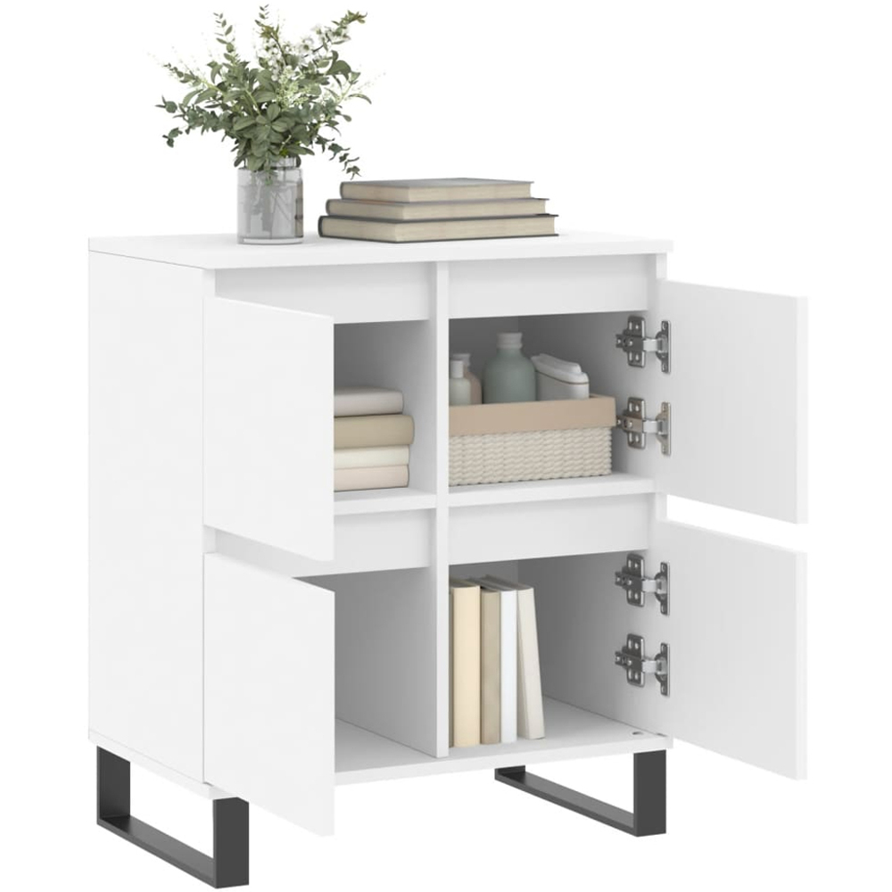 vidaXL 4 Door White Sideboard Image 4