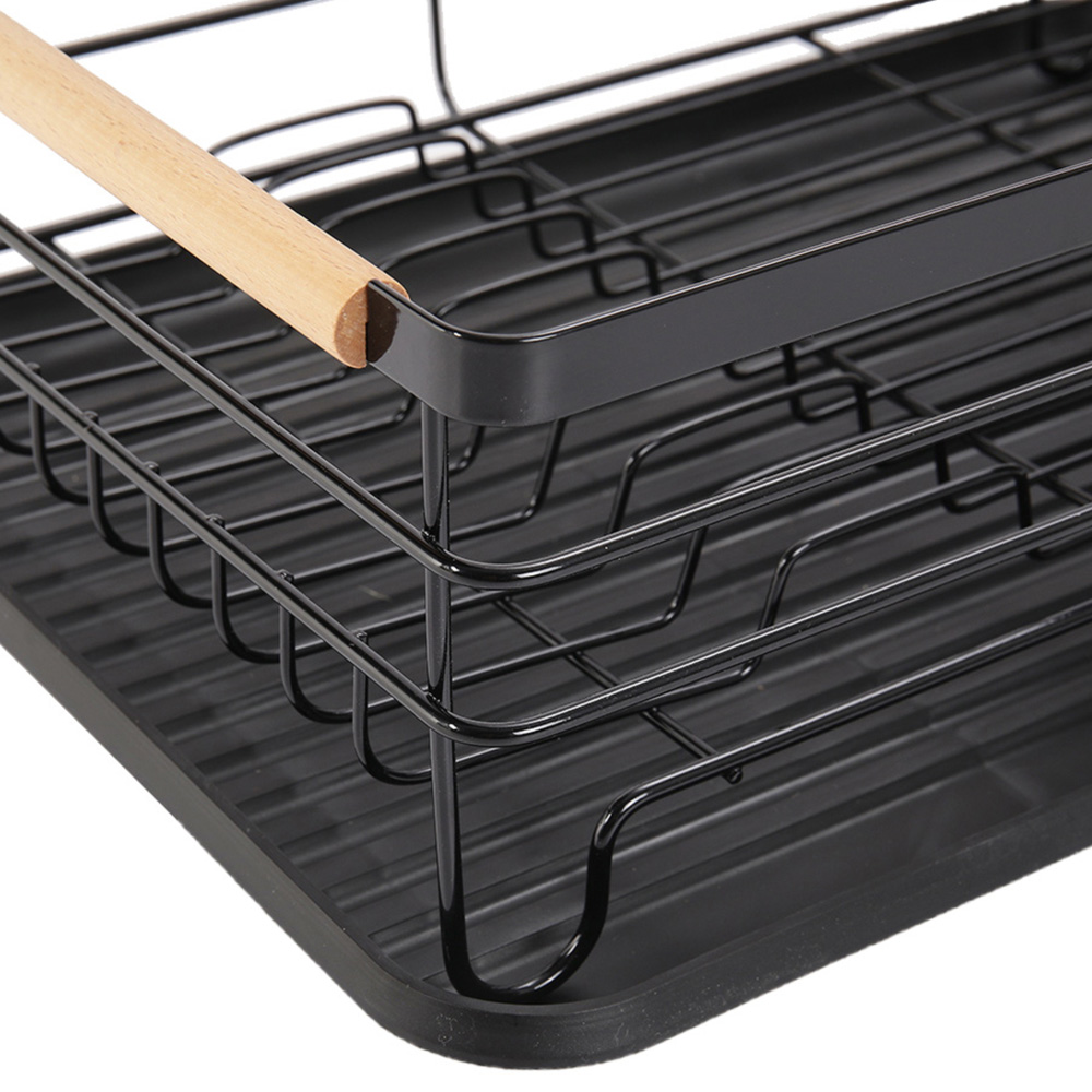 Living And Home Kitchen Metal Dish Rack Drainer with Removable Drainboard Image 5