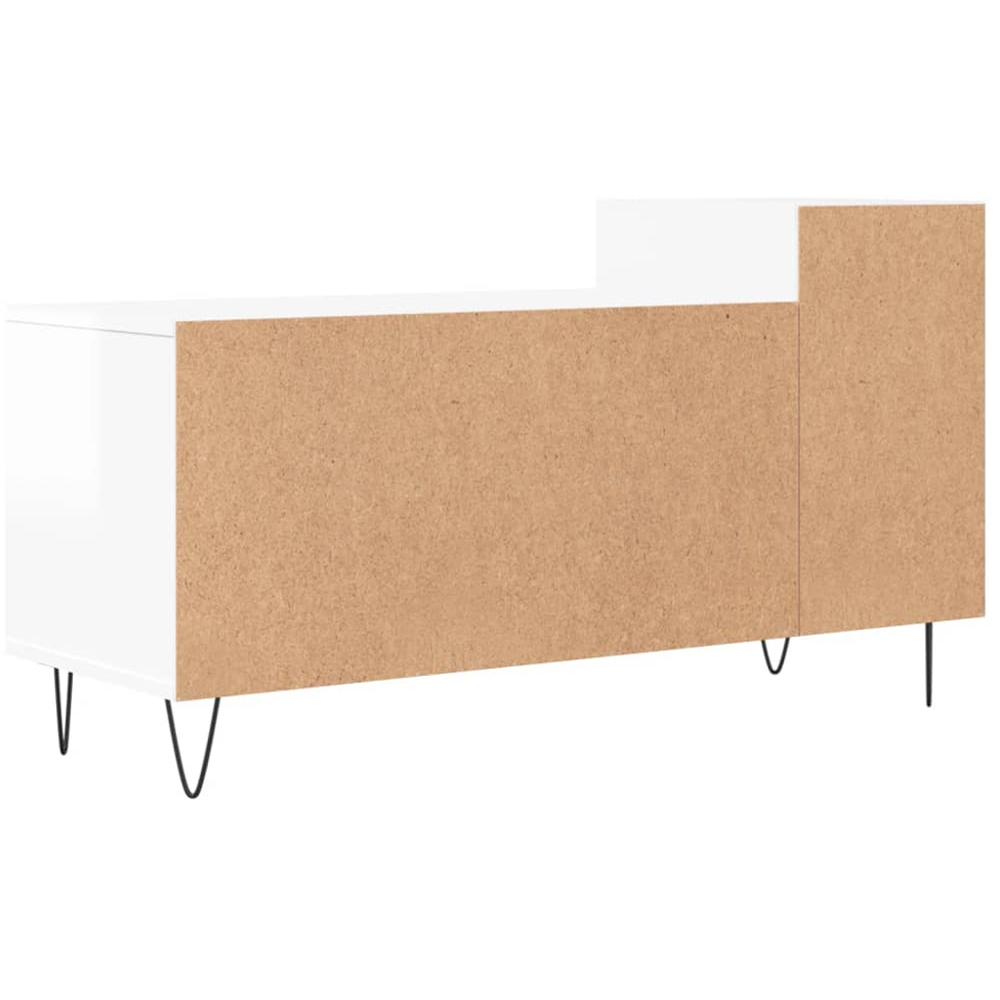 vidaXL 2 Door 3 Shelf High Gloss White TV Cabinet Image 8