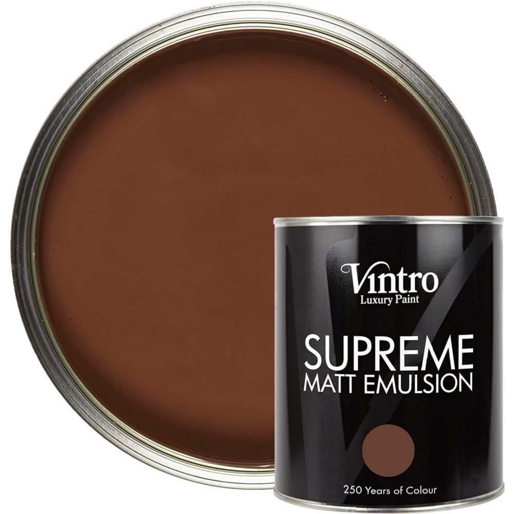 Vintro Paint Chocolate Matt Emulsion Interior Paint 1L Image 1