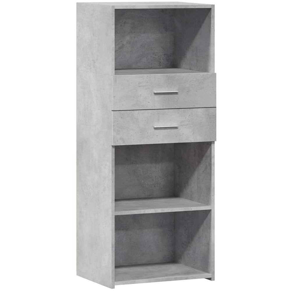 vidaXL 2 Drawer 3 Shelf Concrete Grey Highboard Image 2