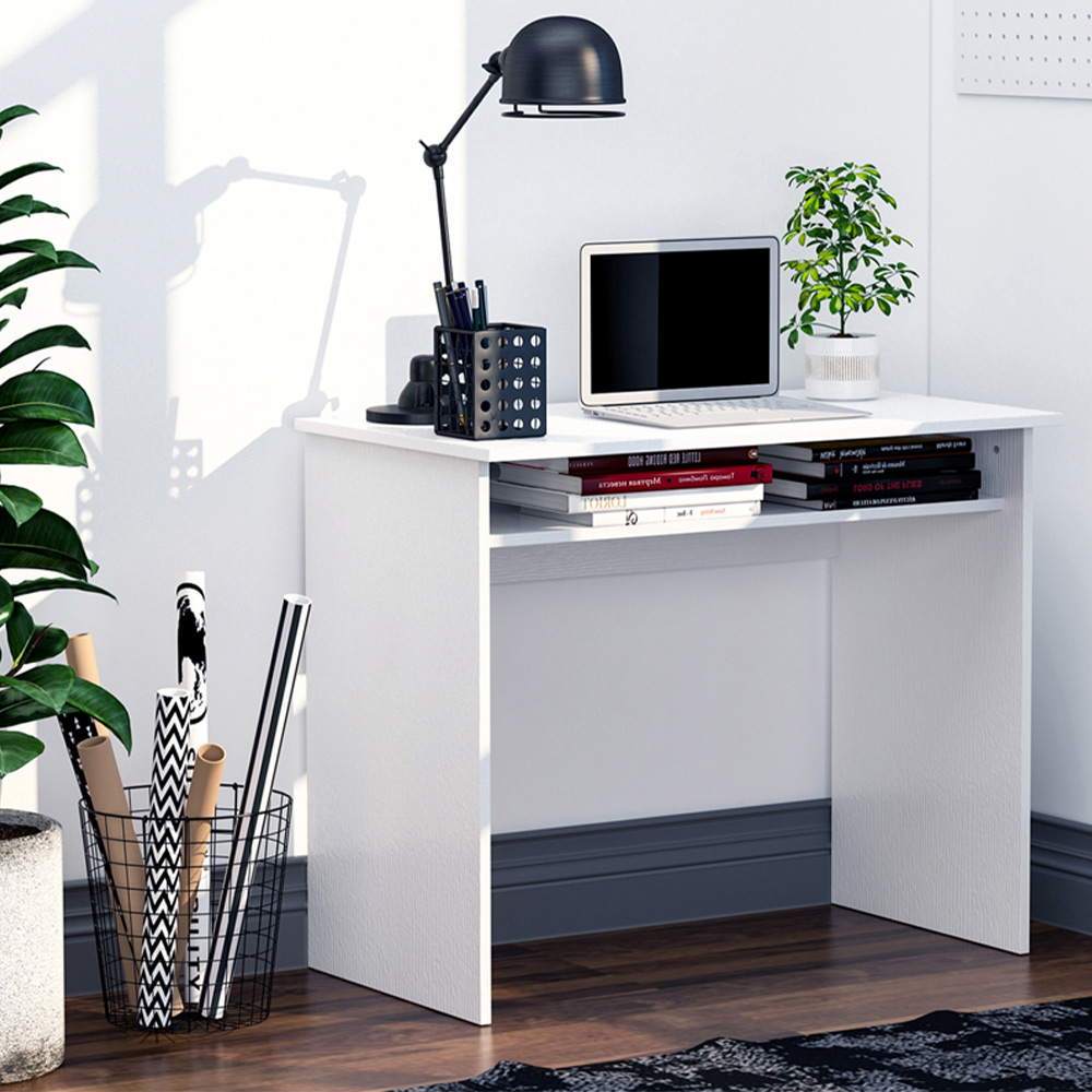 Portland Home Office Study Desk White Image 6