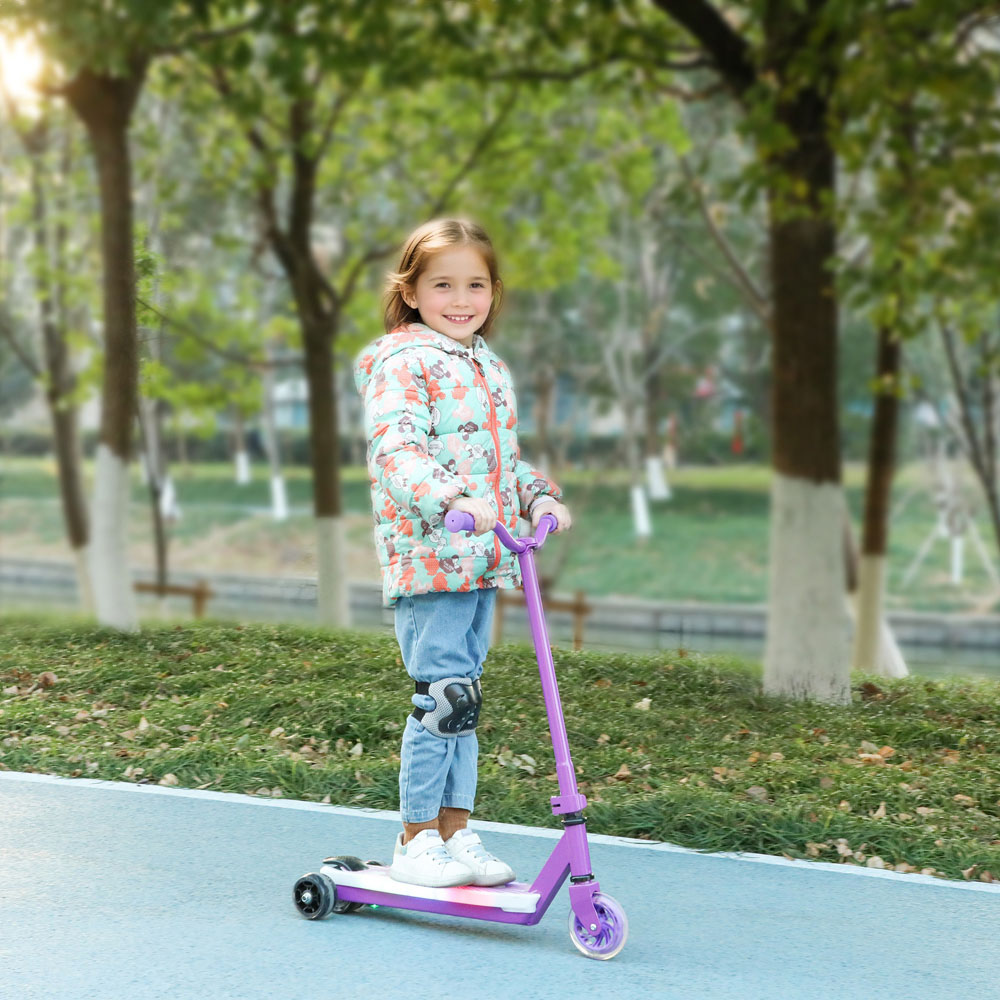 Tommy Toys AIYAPLAY Purple Electronic Ride-On Scooter with Auxiliary Rear Wheels Image 2