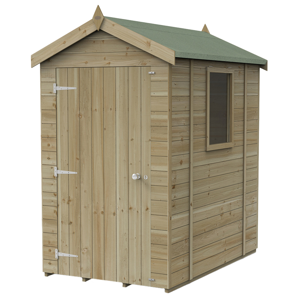 Forest Garden Timberdale 6 x 4ft Pressure Treated Overlap Apex Shed Image 1