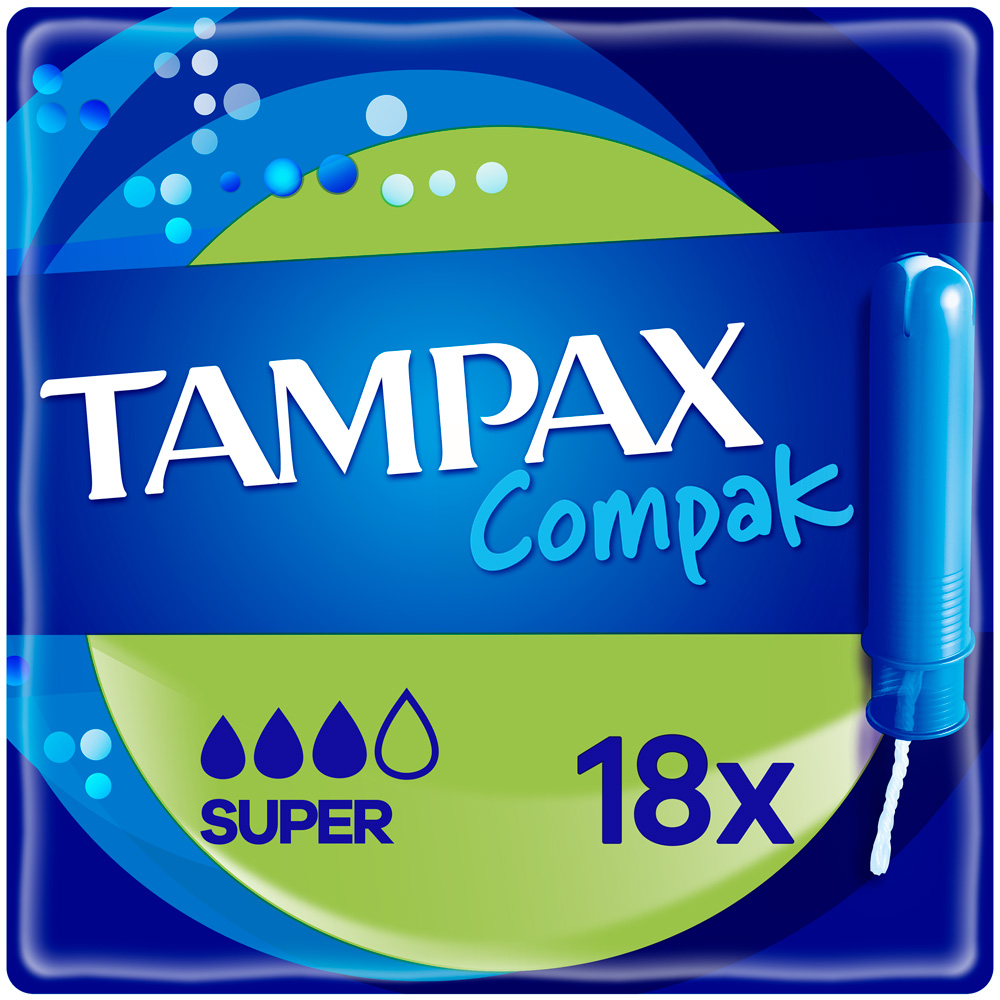 Tampax Compak Super Tampons with Applicator 18 Pack Image 1