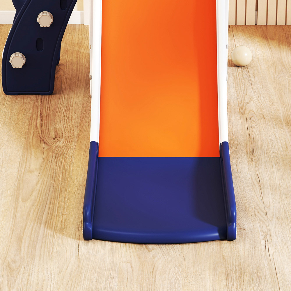 AIYAPLAY 5-in-1 Orange Indoor Toddler Slide Set with Basketball Hoop Image 3