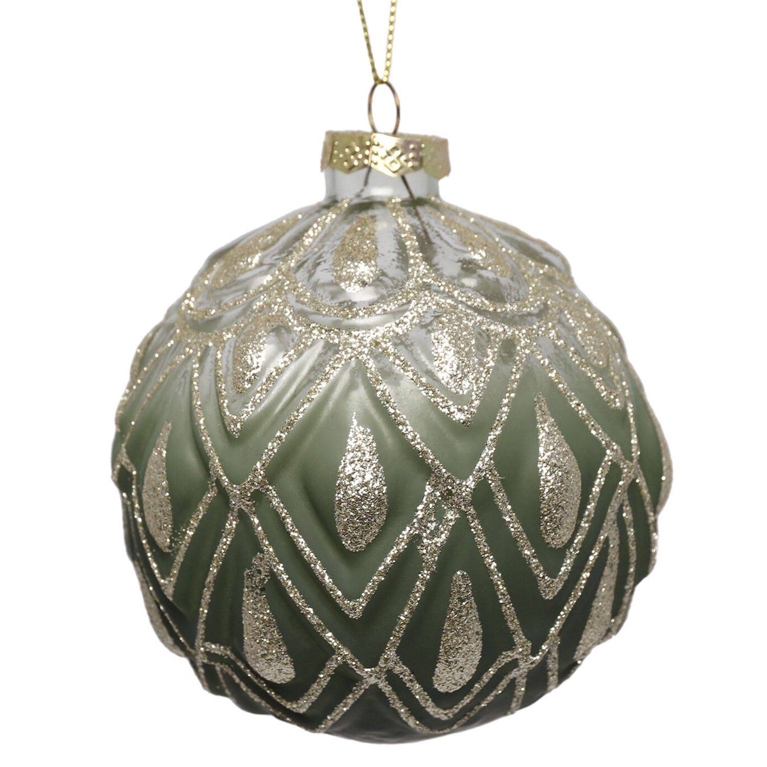 Royal Emerald Ombre Green Glitter Bauble Image