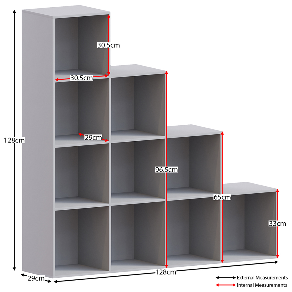 Vida Designs Durham 10 Grey Cube Staircase Storage Unit Image 7