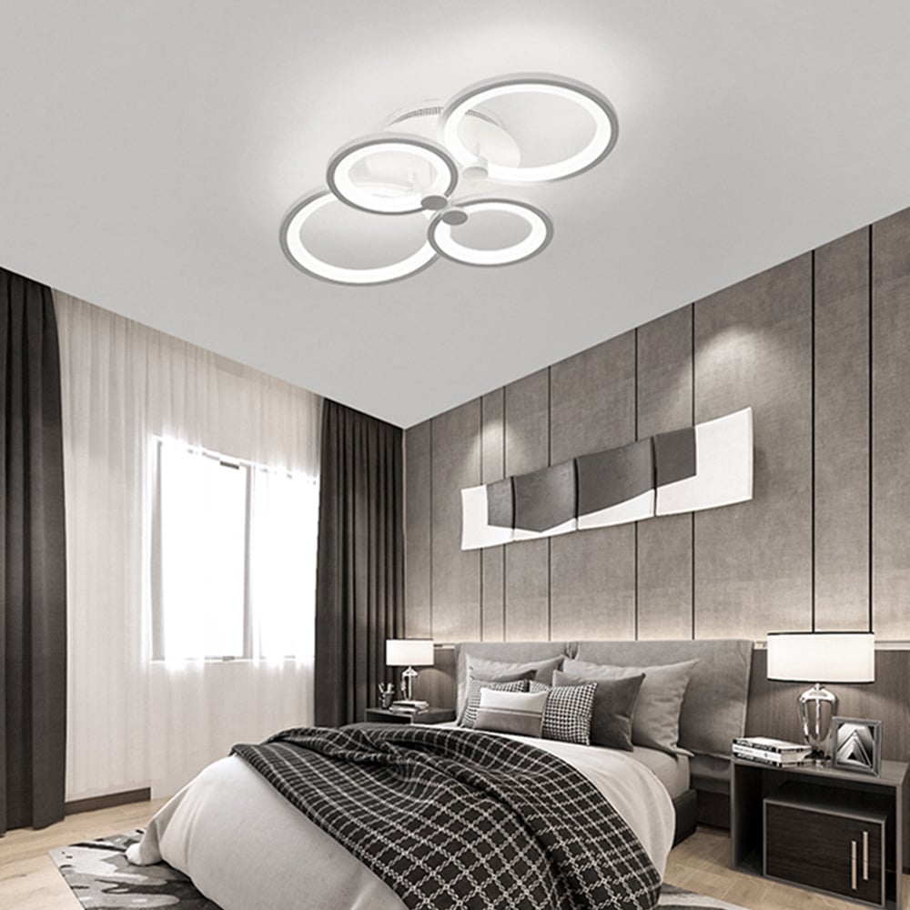 Living and Home White 4 Light Circle Ceiling Light Image 9