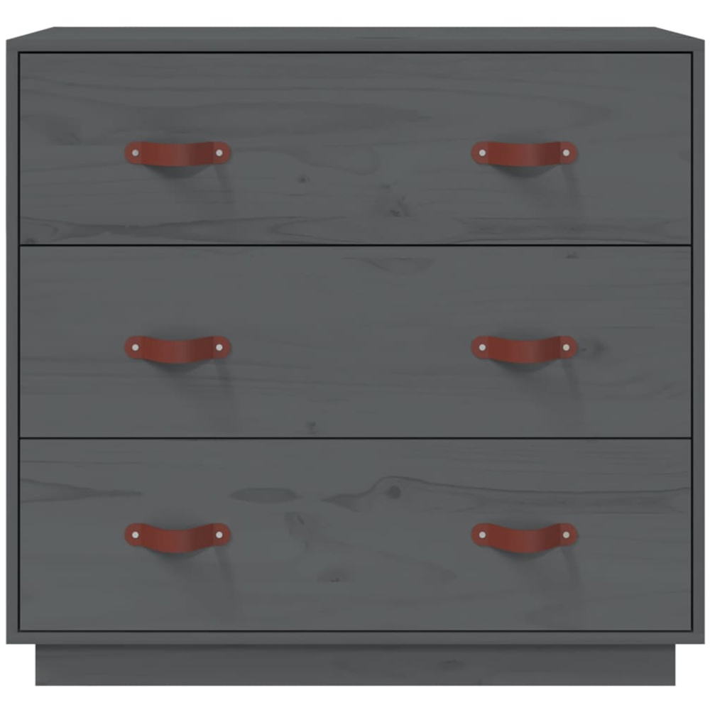 vidaXL 3 Door Grey Wooden Sideboard Image 4
