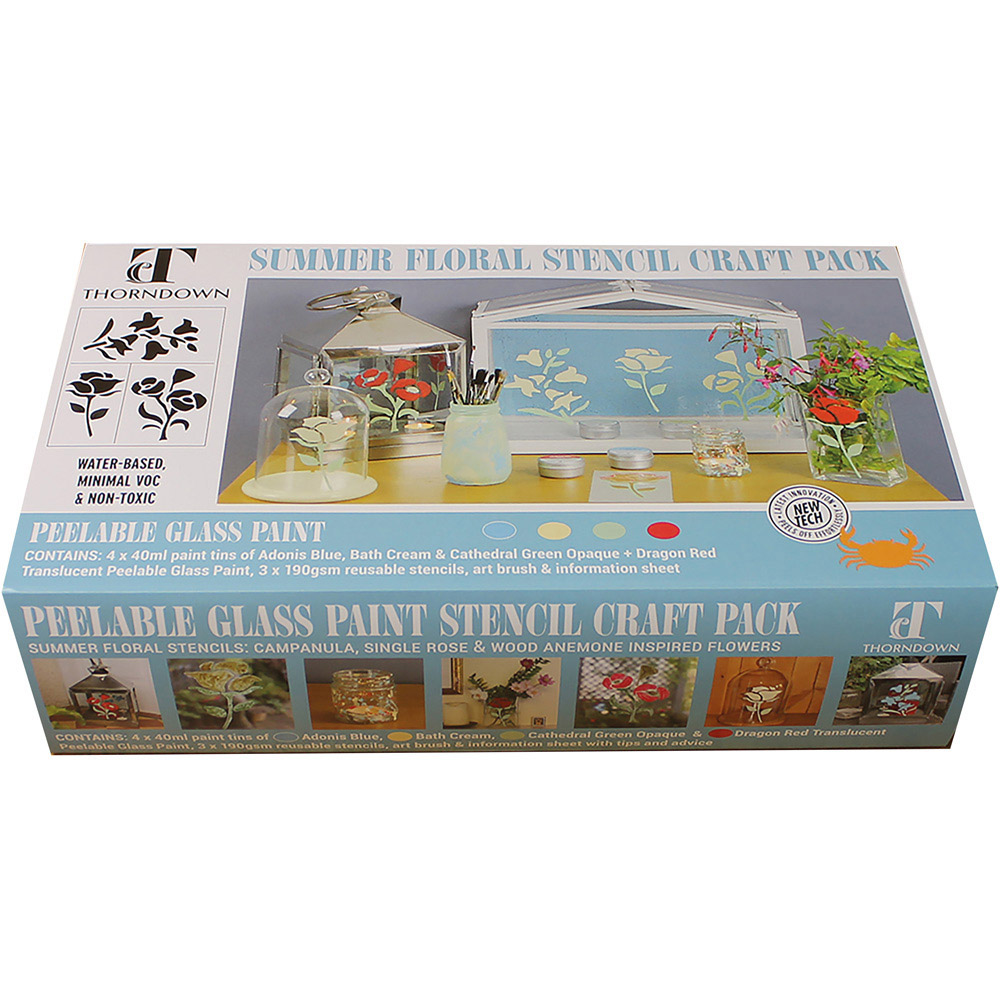 Thorndown Peelable Glass Paint Summer Floral Craft Pack Image 2