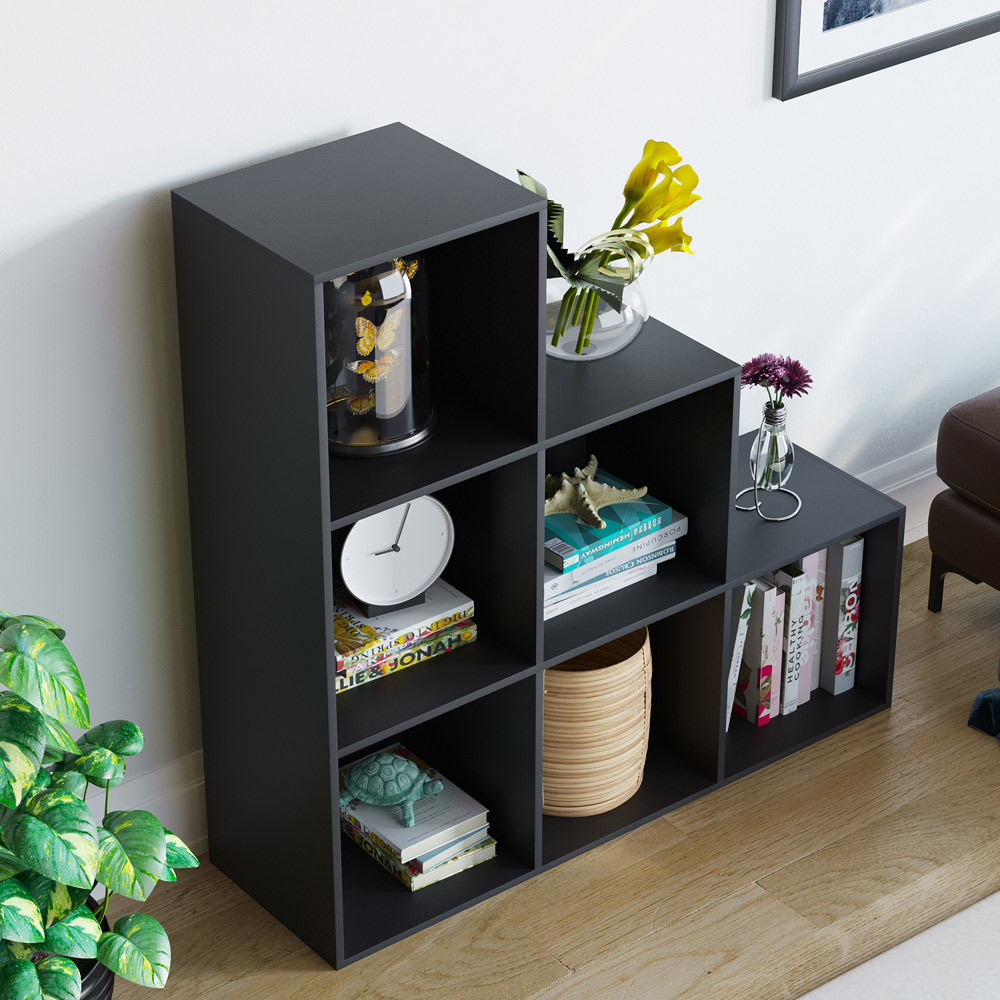 Vida Durham 6 Black Cube Staircase Storage Unit Image 4