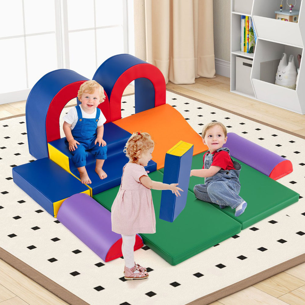 Costway Multicolour Foam Climbing Block Set 10 Piece Image 2