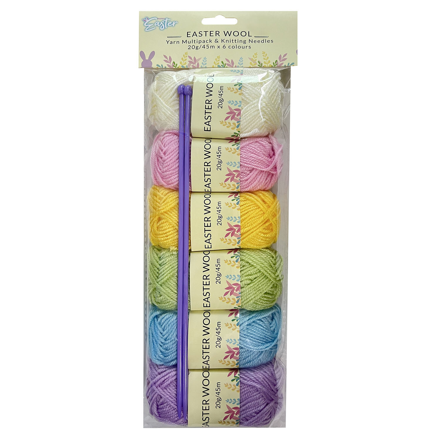 Pack of 6 Easter Wool - Multicolour Image 2