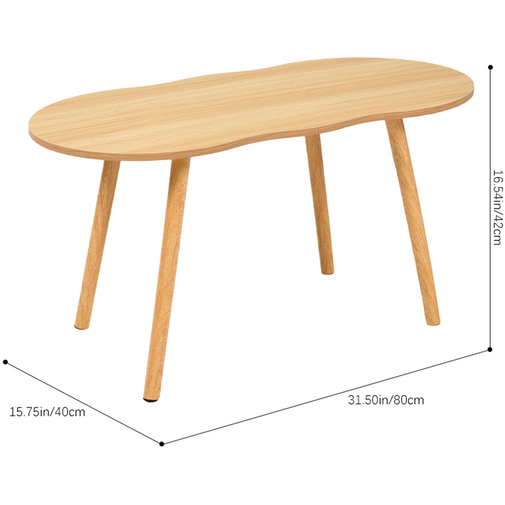 Living and Home Natural Wood Caterpillar Coffee Table with Pine Legs Image 9