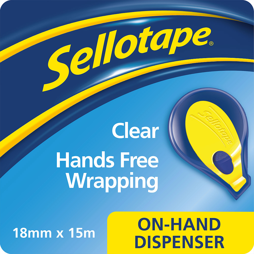 Sellotape On-Hand Tape Dispenser with Super Clear Tape Roll 18mm x 15m Image 3