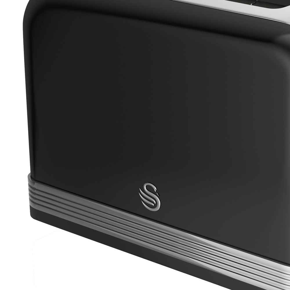 Swan ST19010BN Black 2 Slice Retro Toaster Image 3