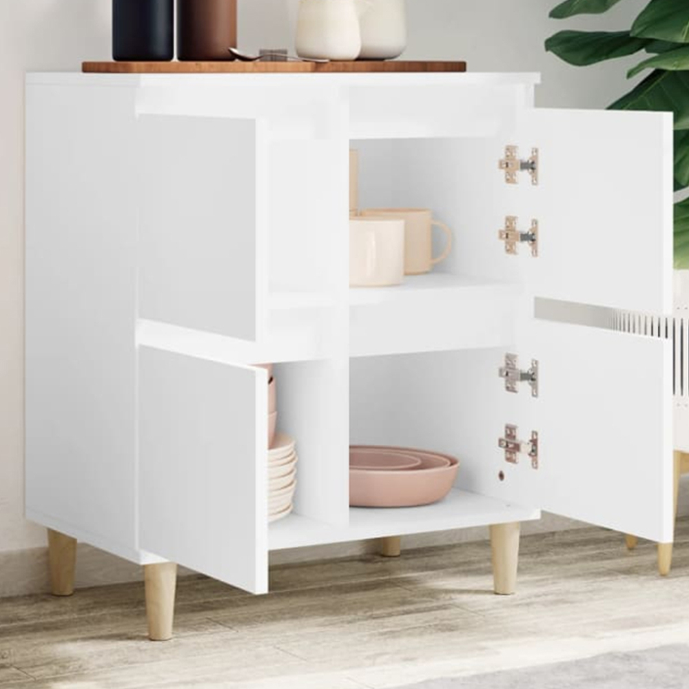 vidaXL 4 Door White Sideboard Image 1