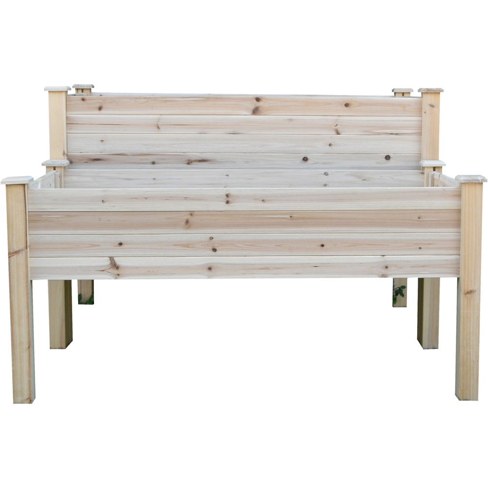 Outsunny Wooden Indoor and Outdoor 2-Tier Raised Planter Bed Image 3