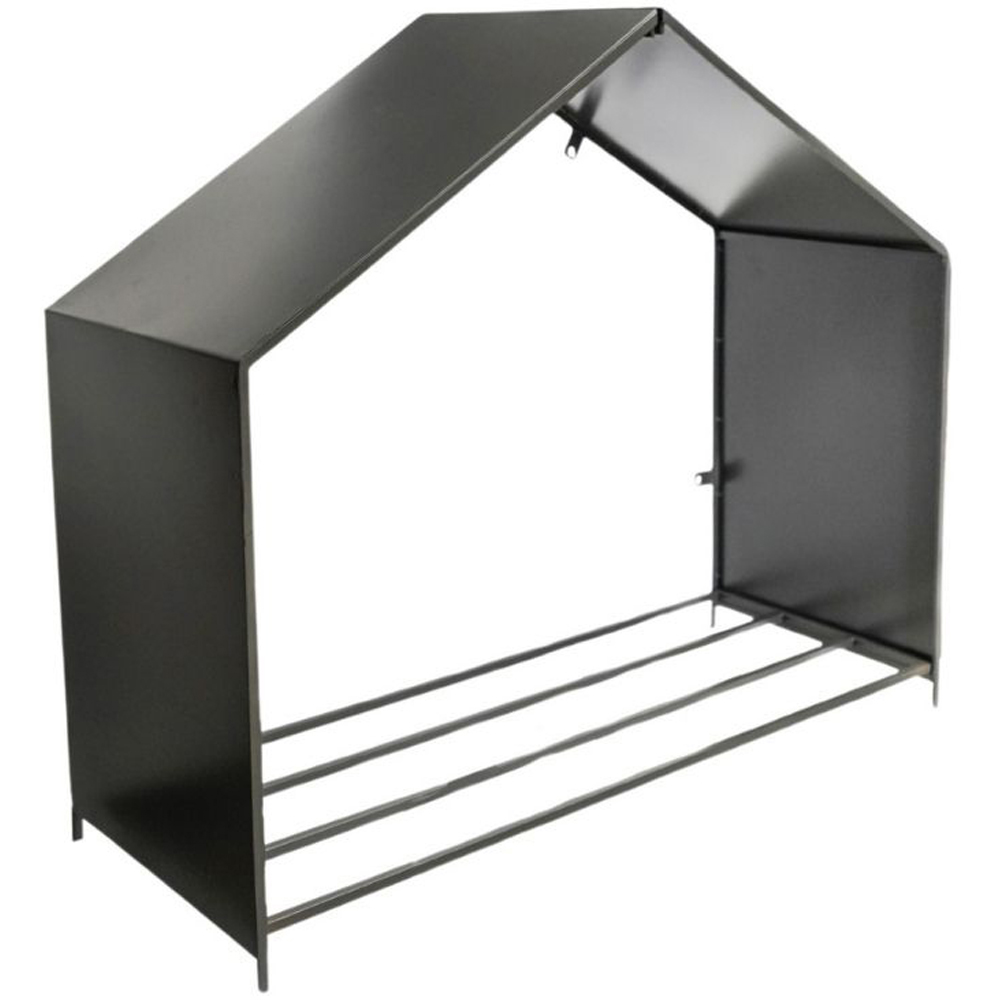 Ivyline Zinc House Shape Garden Log Storage 88 x 100cm Image 1