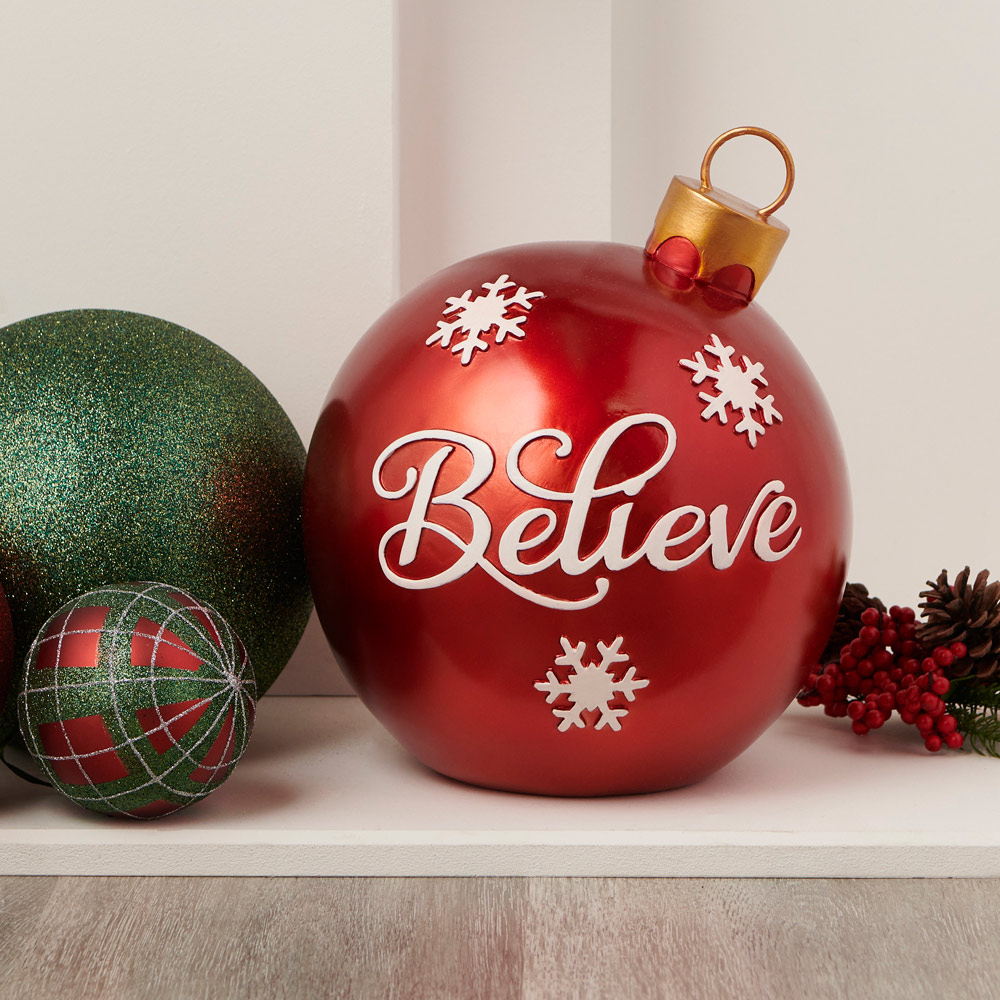 Wilko Winter Red Giant Bauble Decoration Image 7