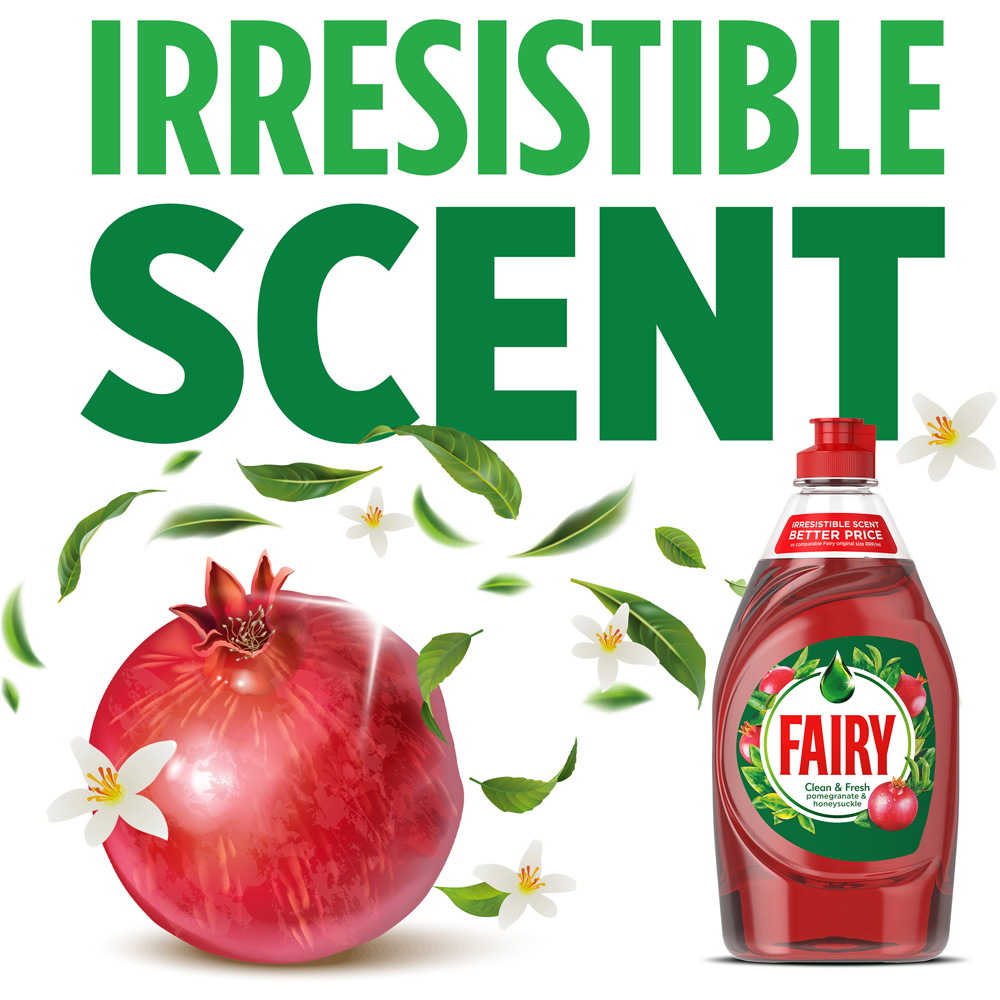 Fairy Clean and Fresh Pomegranate and Honeysuckle Washing Up Liquid 320ml Image 2