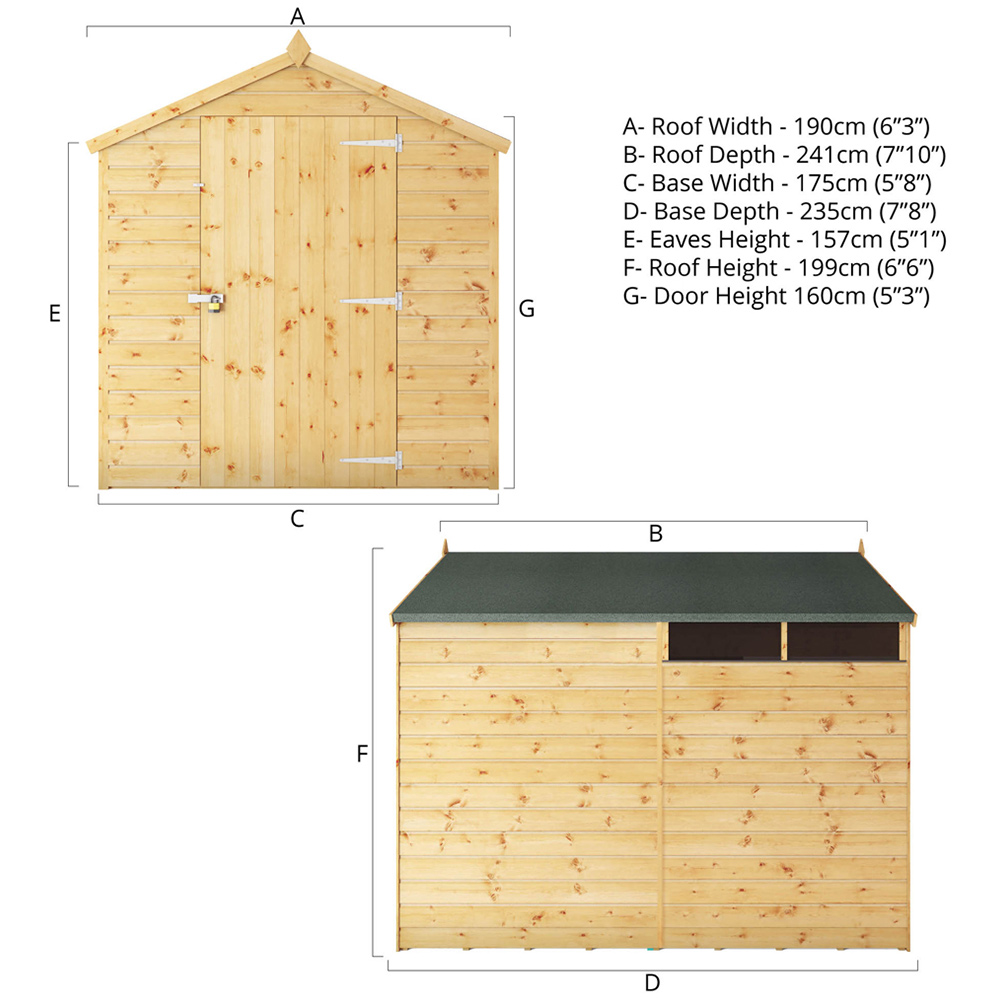 Mercia 8 x 6ft Shiplap Apex Security Shed Image 8