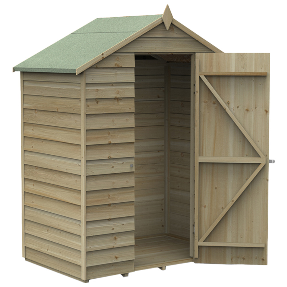 Forest Garden 5 x 3ft Pressure Treated Overlap Apex Shed Image 2