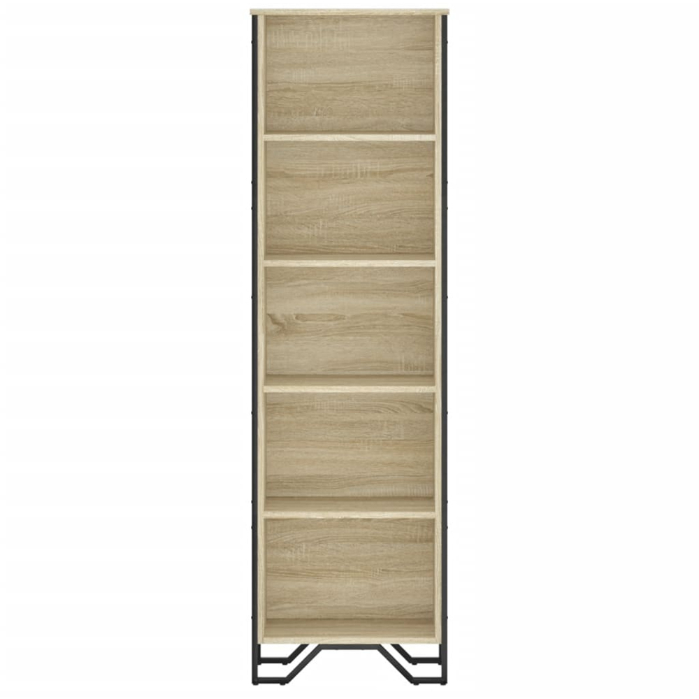 vidaXL 5 Shelf Sonoma Oak Bookcase Image 3