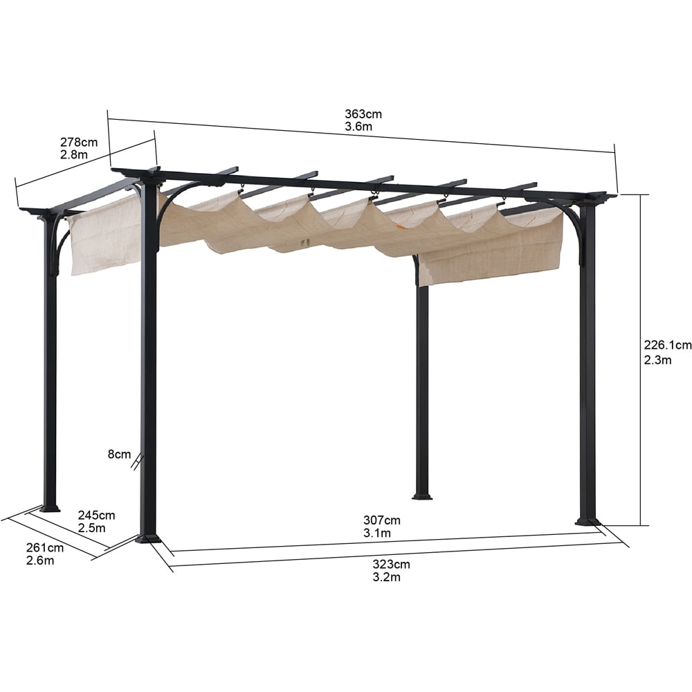 Sunjoy Giona 3.63 x 2.77m Pergola Image 7