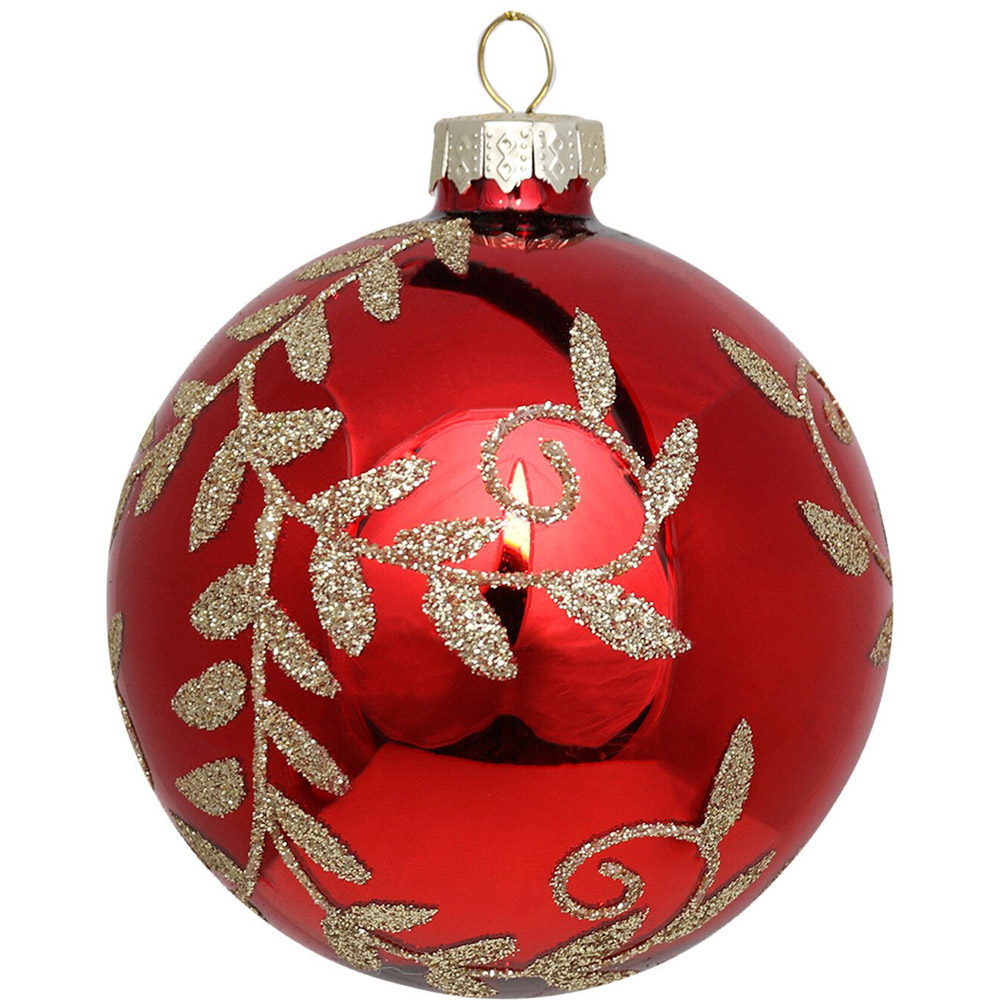 Shiny Glitter Bauble - Red Image 3