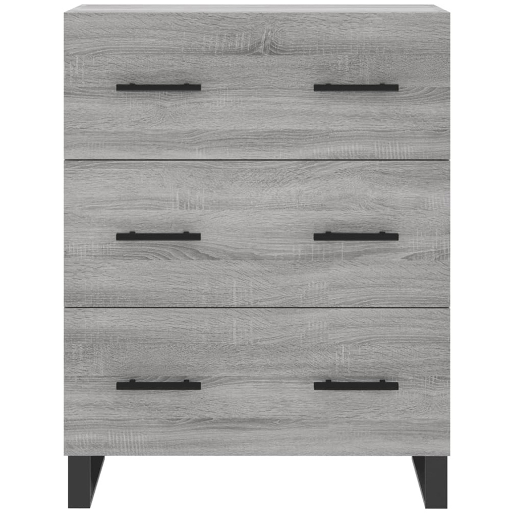 vidaXL 3 Drawer 3 Shelf Grey Sonoma Oak Wooden Cabinet Image 8