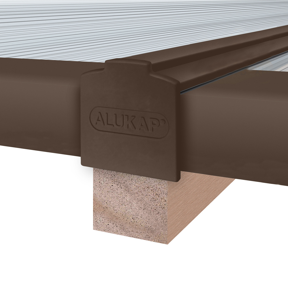 Alukap-XR 60mm Brown Aluminium Glazing Bar System 2.4m with 55mm Slot Fit Rafter Gasket Image 2
