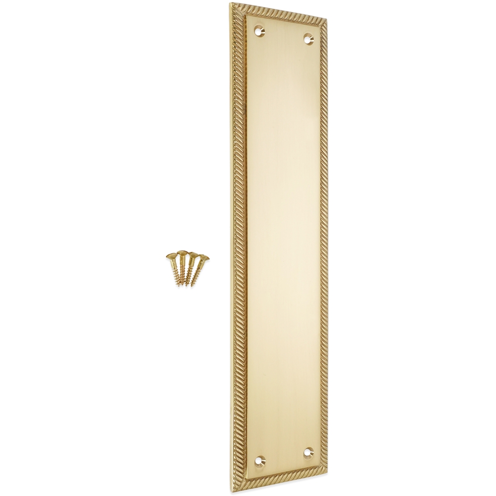 Spira Brass Georgian Plain Square Polished Brass Finger Plush Plate 300mm Image 3