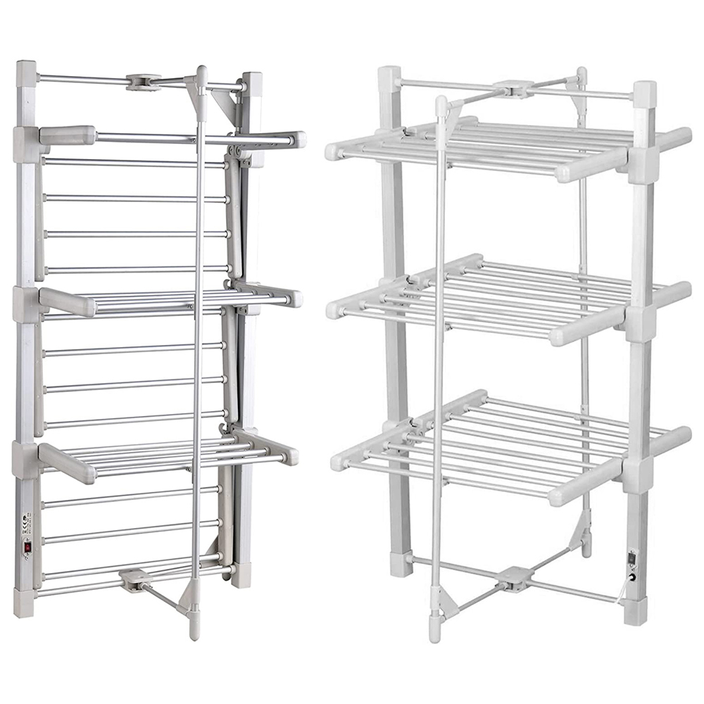 GlamHaus 3 Tier Heated Clothes Airer and Cover Image 4