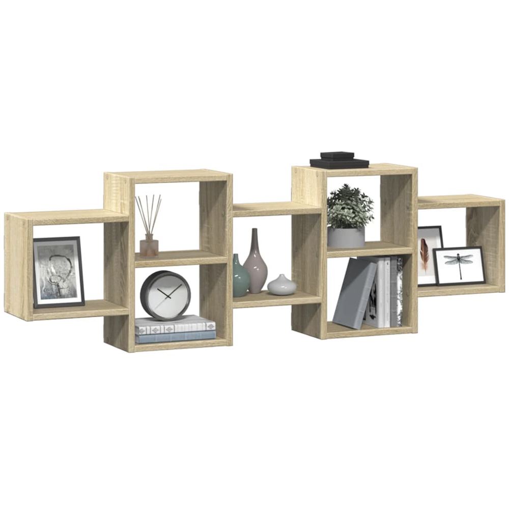 vidaXL 129 x 18 x 42cm Sonoma Oak Wall Shelf Image 2