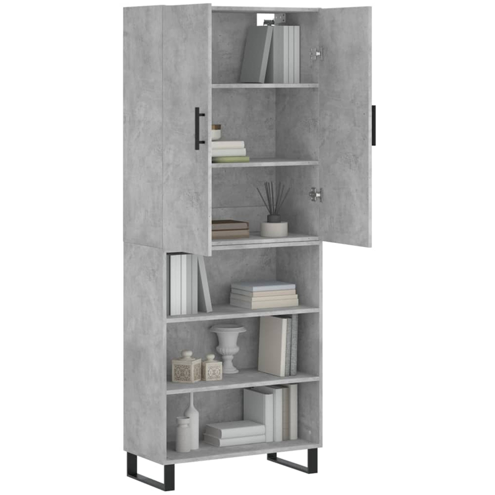 vidaXL 2 Door 3 Shelf Concrete Grey Highboard Image 3