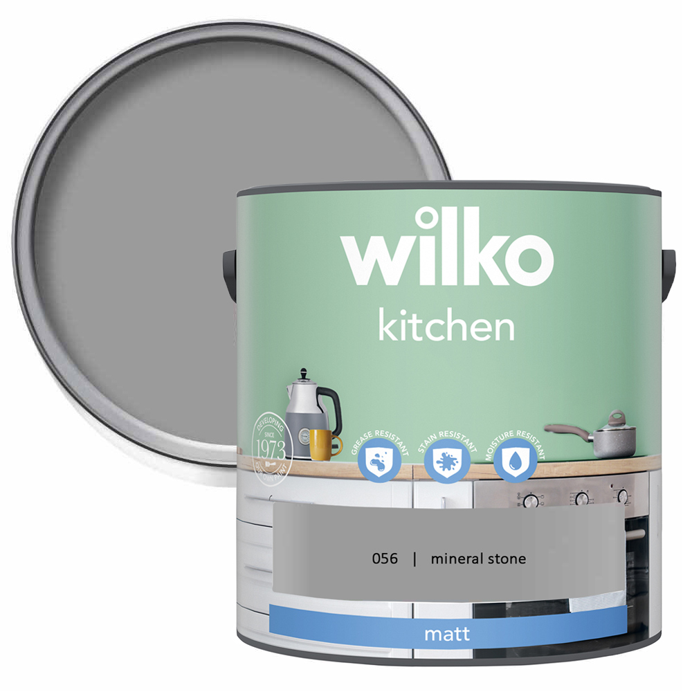 Wilko Kitchen Mineral Stone Matt Emulsion Paint 2.5L Image 1