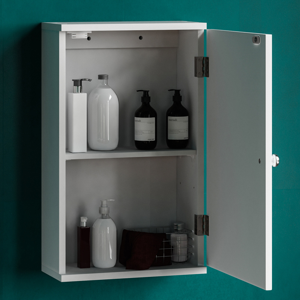 Lassic Bath Vida Priano White 1 Door Bathroom Cabinet Image 7