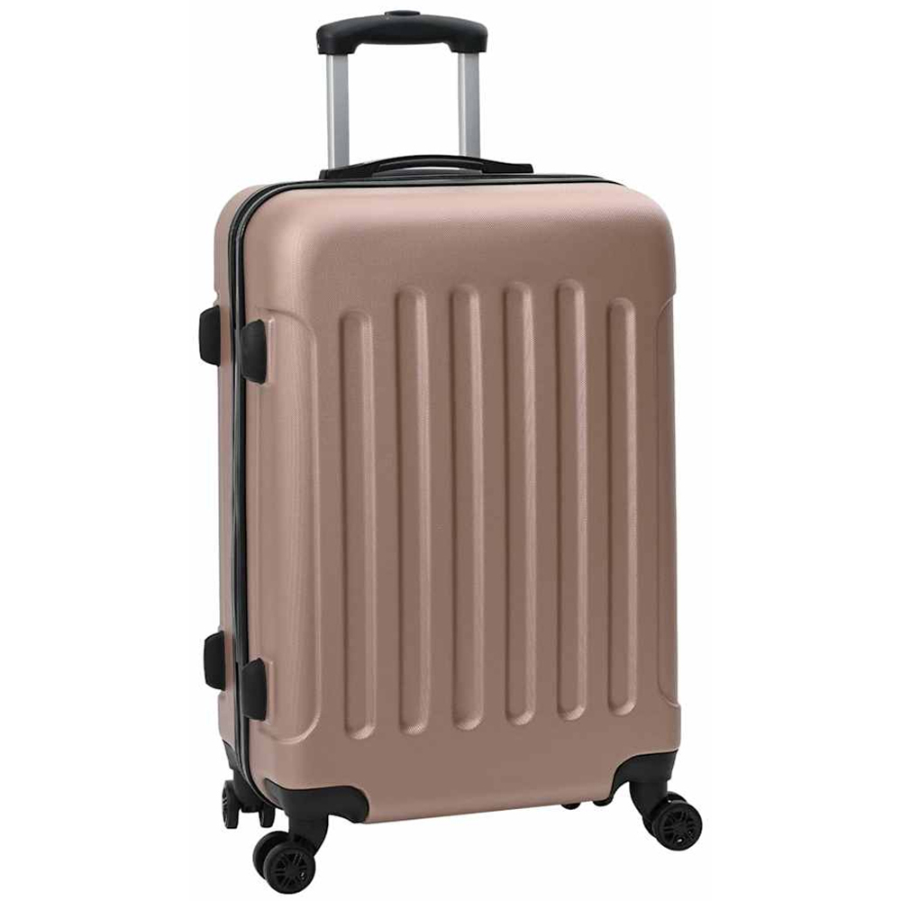 vidaXL Set of 3 Gold ABS Suitcases with Wheels Image 2