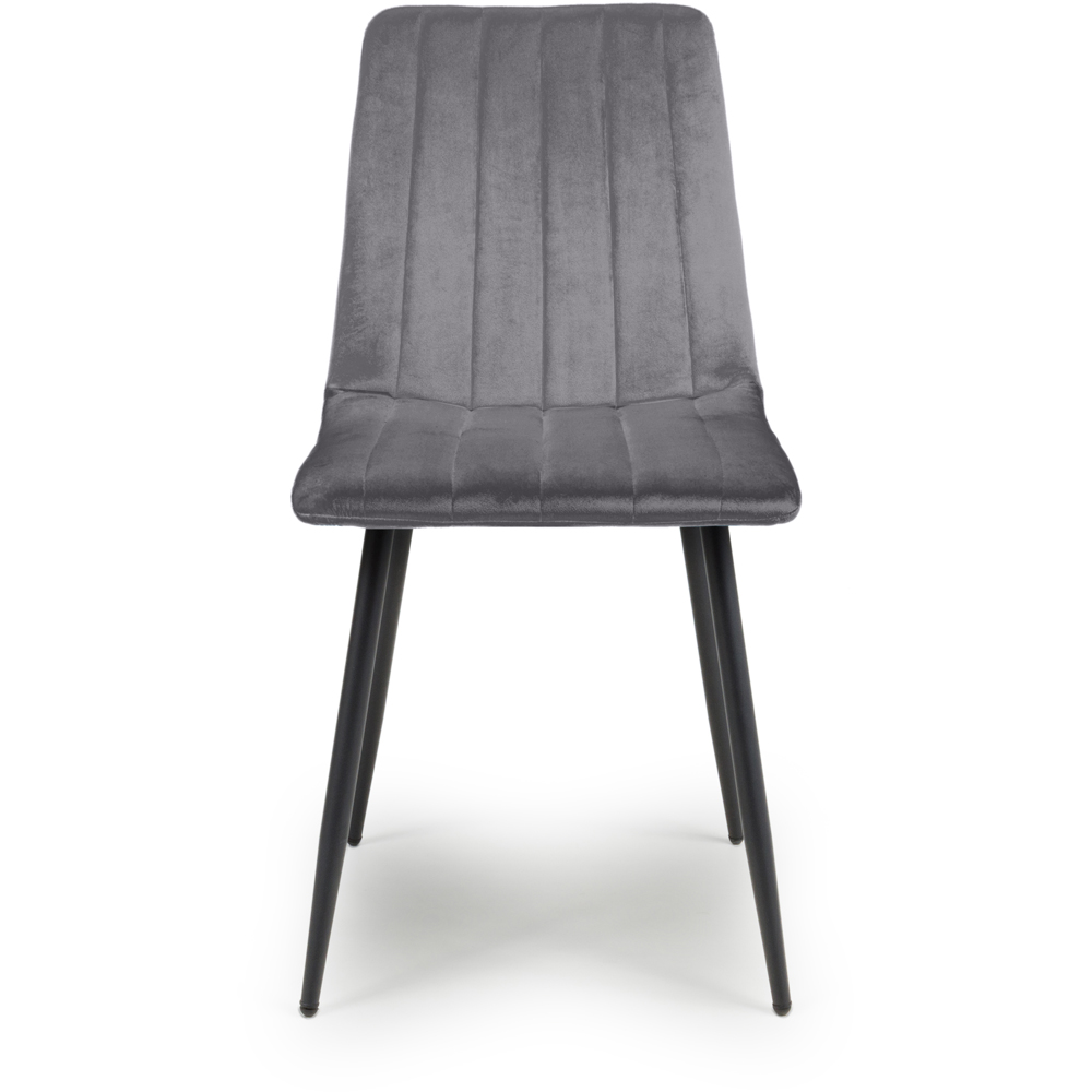 Lisbon Set of 4 Grey Brushed Velvet Dining Chair Image 6