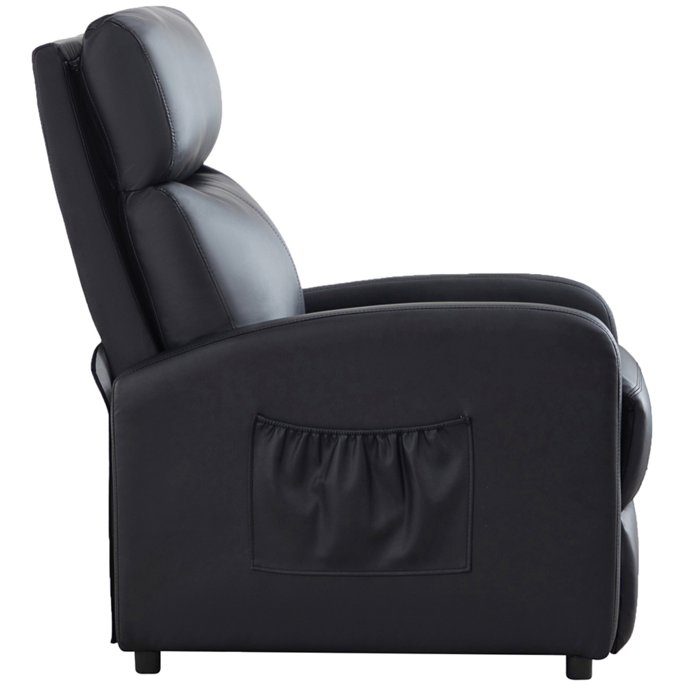 Faux Leather Black Recliner Pushback Adjustable Arm chair Image 4