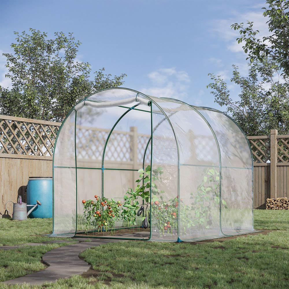 Outsunny Clear Steel 6.5 x 8.2ft Walk-In Greenhouse Image 2