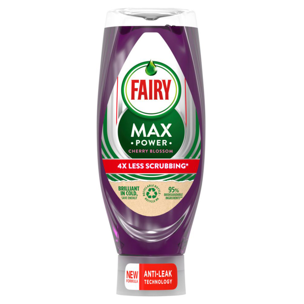 Fairy Max Power Cherry Blossom Washing Up Liquid 640ml Image 1