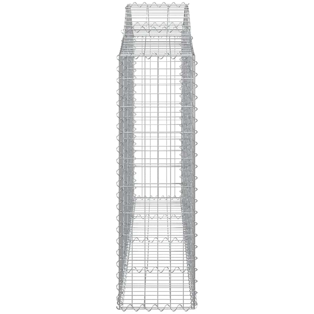 vidaXL Silver Galvanised Iron Arched Gabion Basket 200 x 30 x 100/120cm 18 Pack Image 3