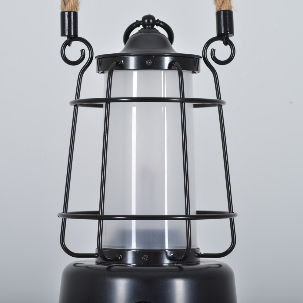 Callow Black 12W Portable Rechargeable LED Lantern with Hemp Rope Handle Image 4